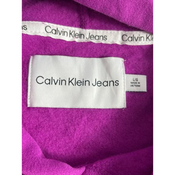 NWT Calvin Klein Jeans Cropped Fleece Hoodie Size Large - Picture 6 of 7
